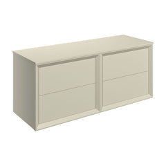 Brimsley 1200mm Wall Hung 4 Drawer Basin Unit Run & Top - Matt Cotton