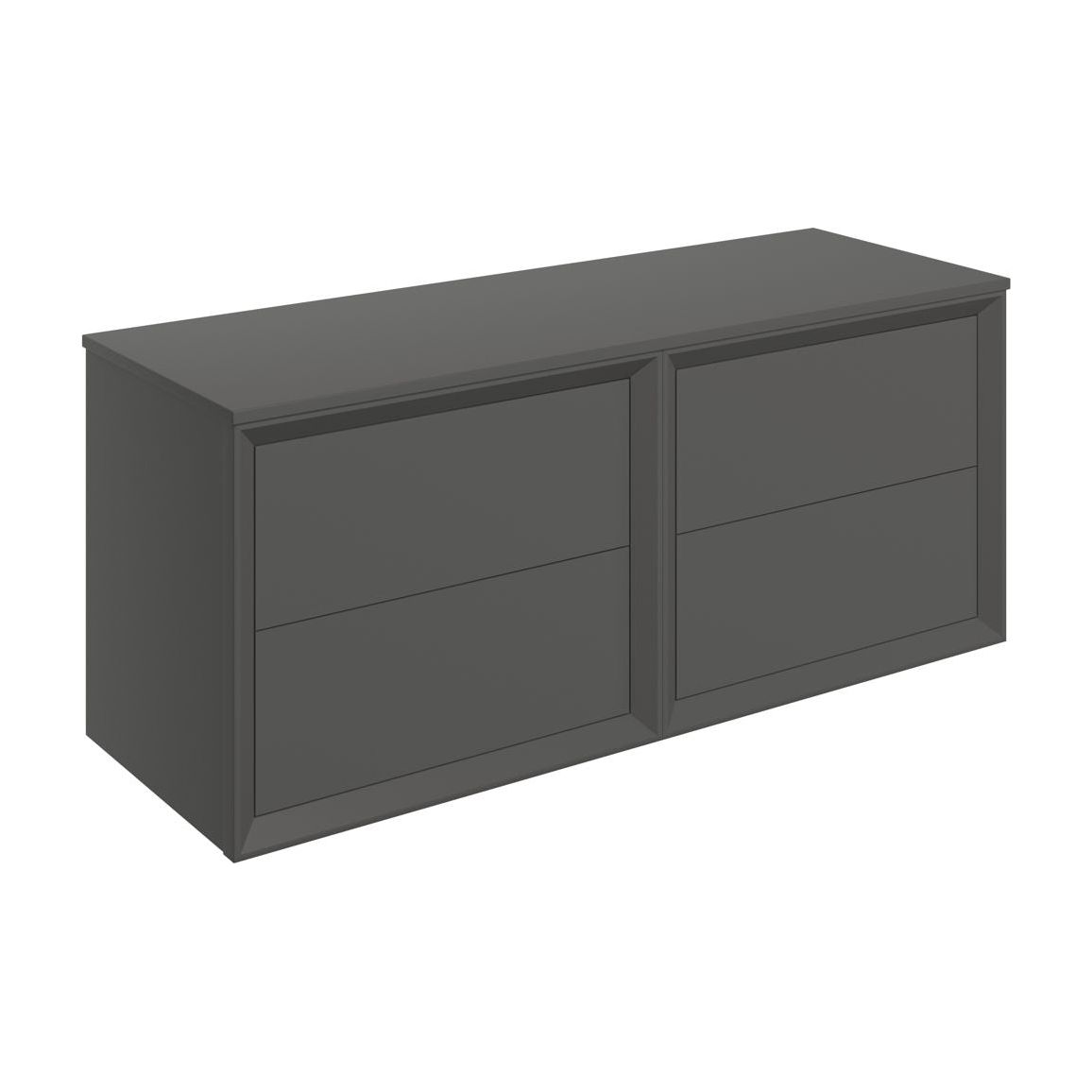 Brimsley 1200mm Wall Hung 4 Drawer Basin Unit Run & Top - Matt Clay