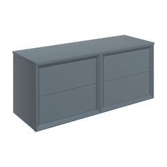 Brimsley 1200mm Wall Hung 4 Drawer Basin Unit Run & Top - Matt Storm Blue