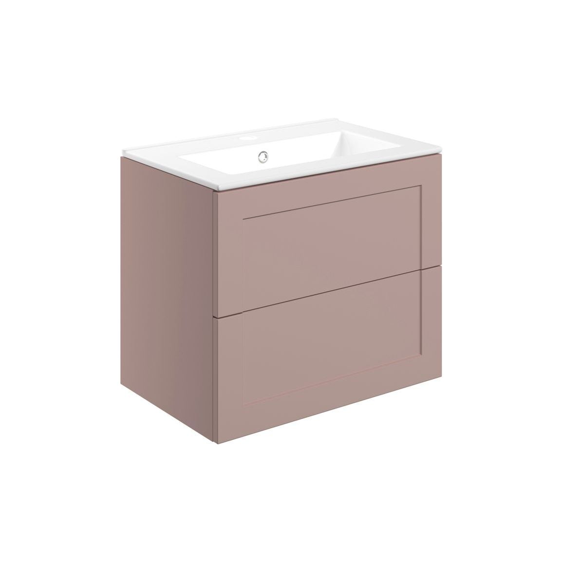 Wetherby 615mm Wall Hung 2 Drawer Basin Unit & Basin - Matt Peony