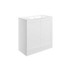 Wetherby 815mm Floor Standing 2 Door Basin Unit & Basin - Matt White