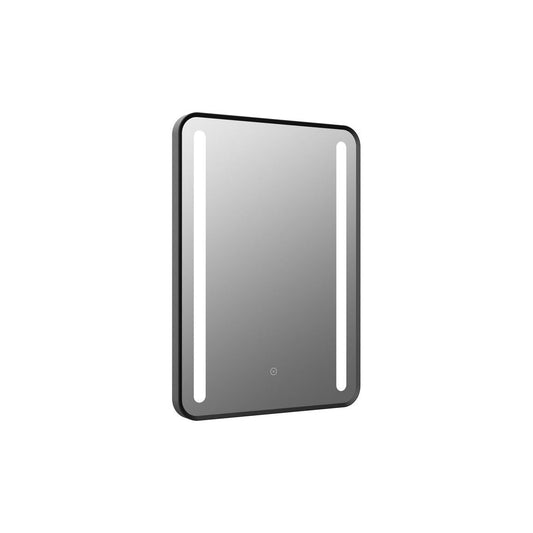 Milton 500x700mm Rounded Front-Lit LED Mirror - Black