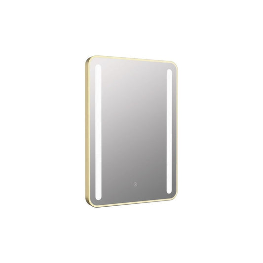 Milton 500x700mm Rounded Front-Lit LED Mirror - Brushed Brass