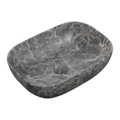 Frost 460x330mm Ceramic Washbowl - Grey Marble Effect