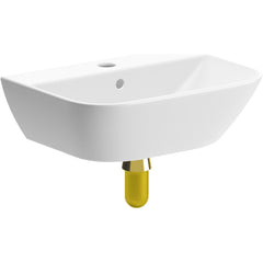 Series 6 450x320mm 1TH Cloakroom Basin & Black Bottle Trap