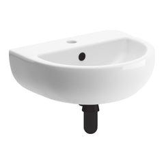 Siena 450x400mm 1TH Cloakroom Basin & Black Bottle Trap