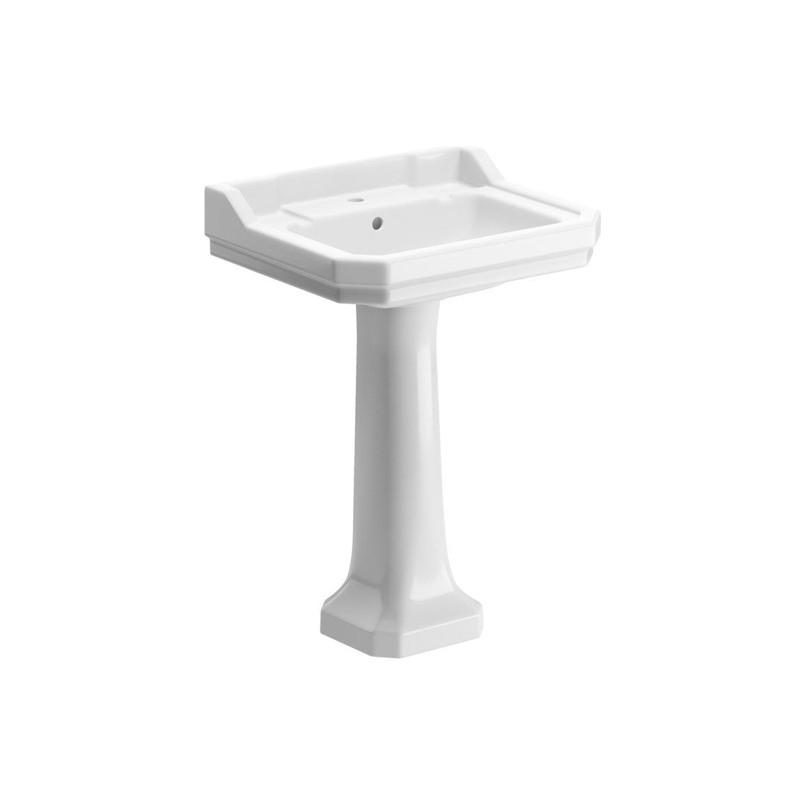 Langston 600x500mm 2TH Basin & Full Pedestal