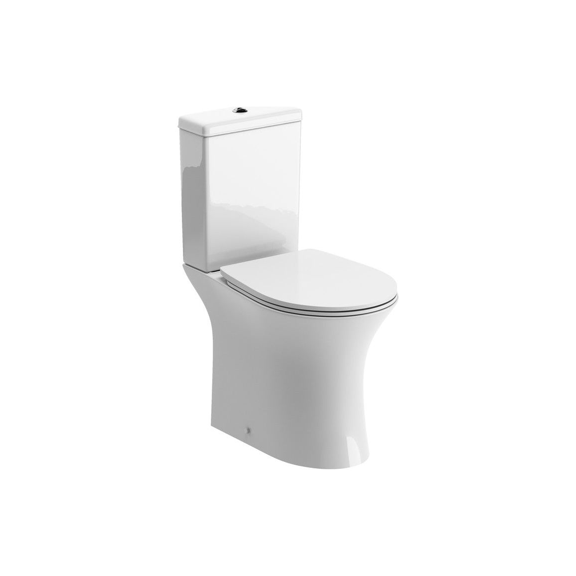 Addison Rimless Close Coupled Open Back WC & Soft Close Seat