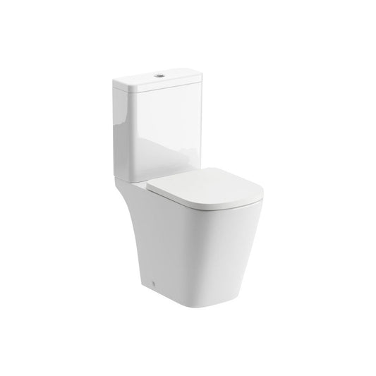 Florence Rimless Close Coupled Open Back Comfort Height WC & Soft Close Seat