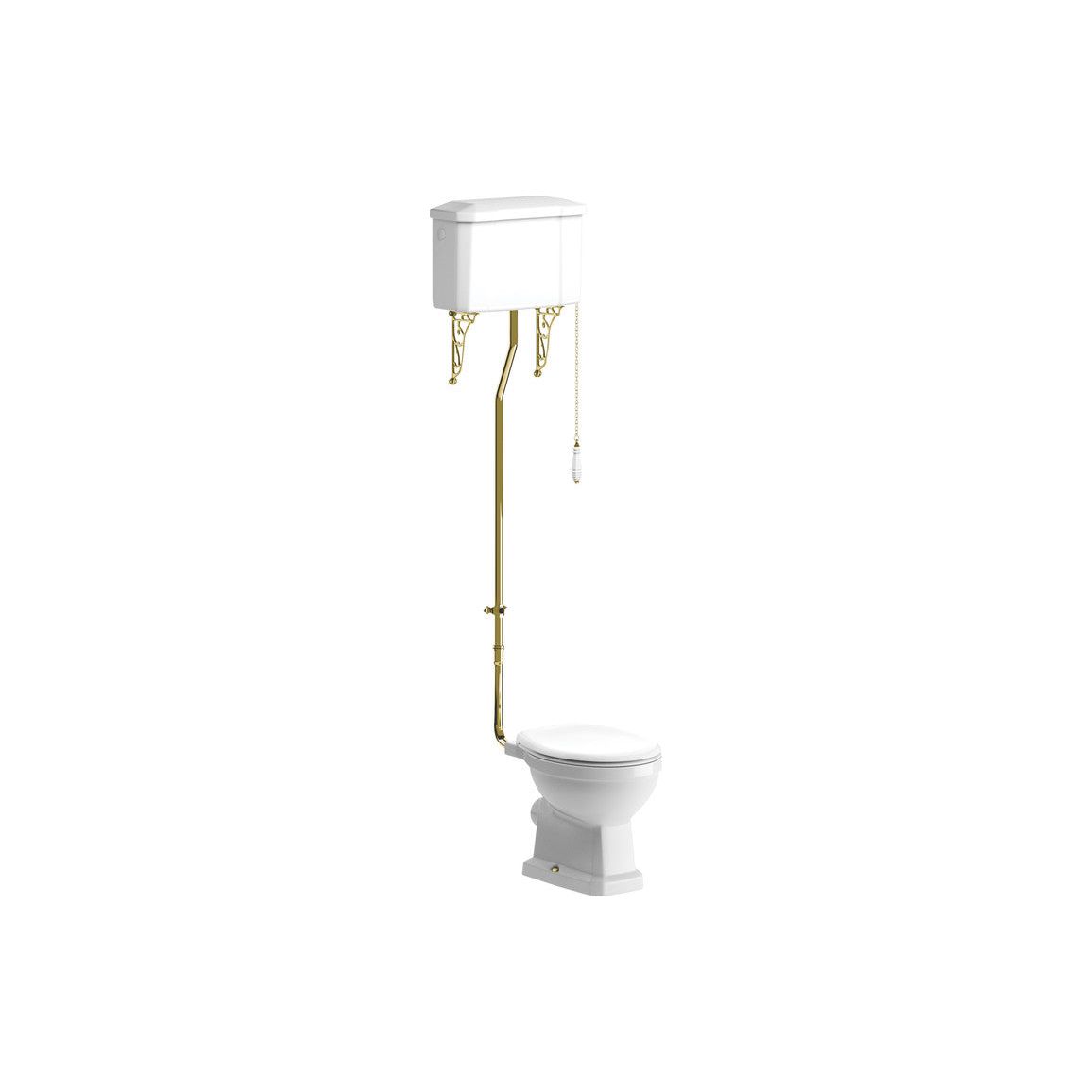 Langston High Level WC w/Brushed Brass Finish & Soft Close Seat