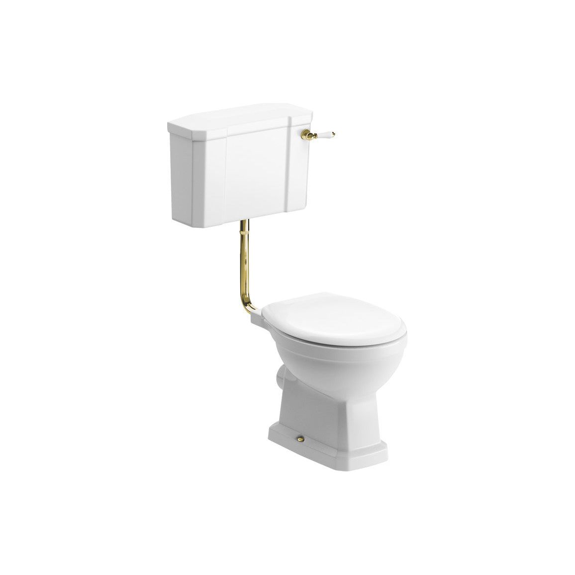 Langston Low Level WC w/Brushed Brass Finish & Soft Close Seat