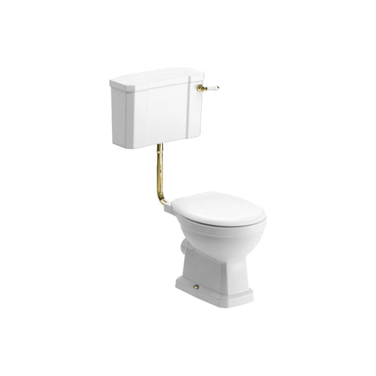 Langston Low Level WC w/Brushed Brass Finish & Soft Close Seat