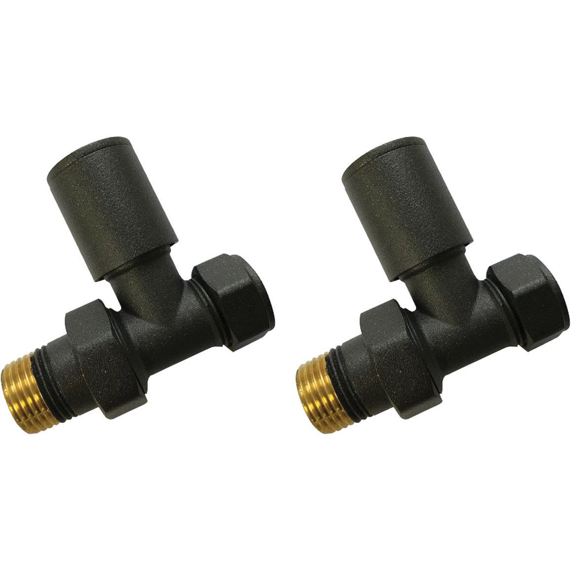 Patterned Anthracite Radiator Valves - Straight