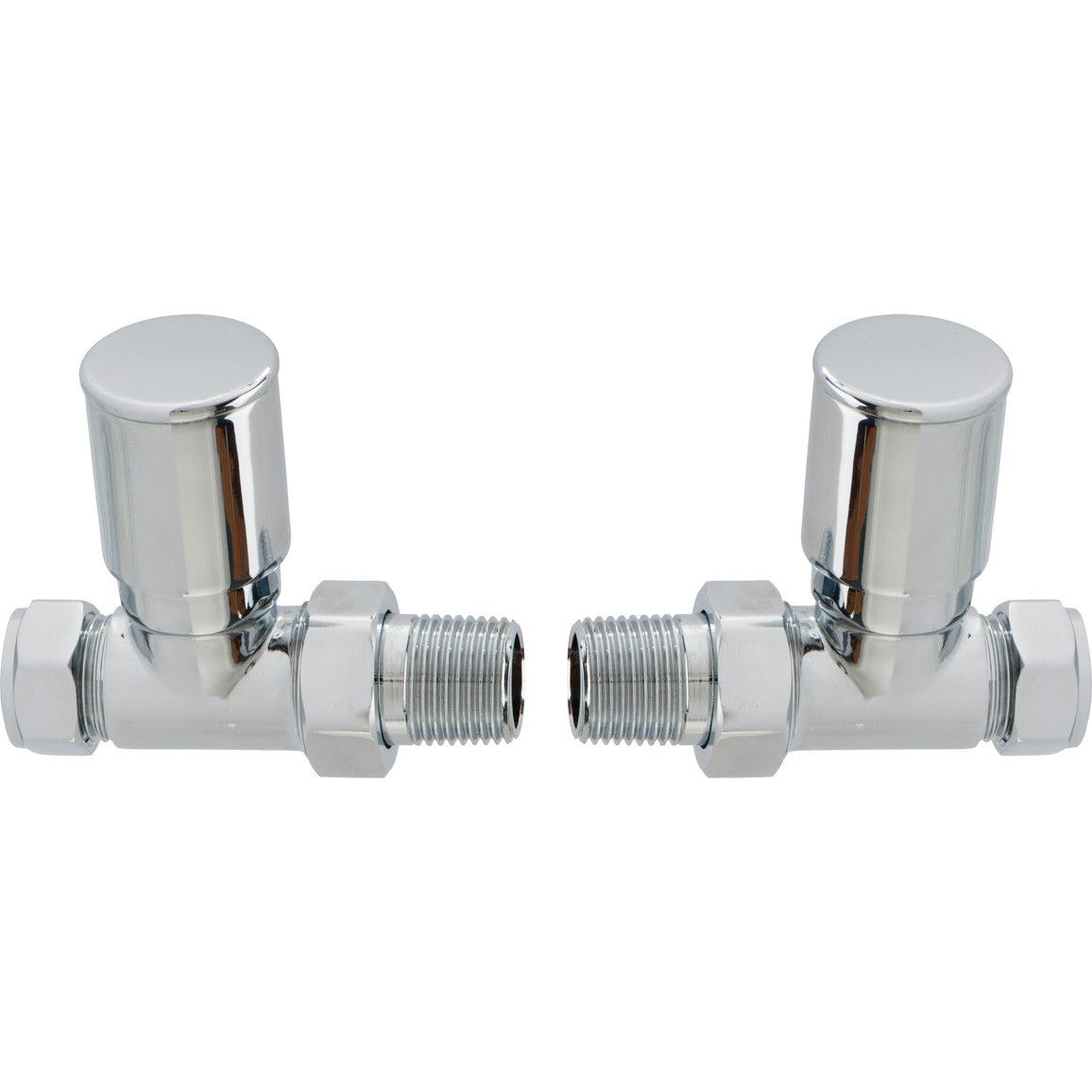 Patterned Chrome Radiator Valves - Straight