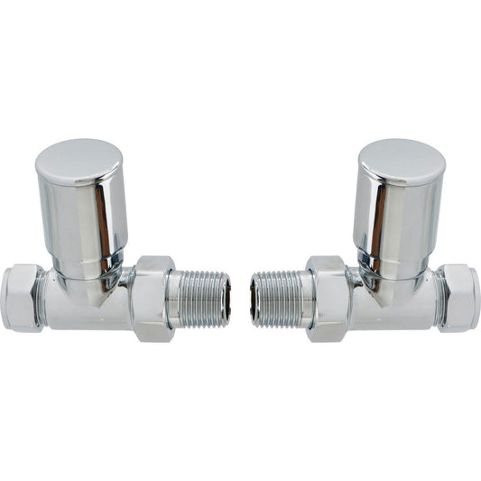 Patterned Chrome Radiator Valves - Straight