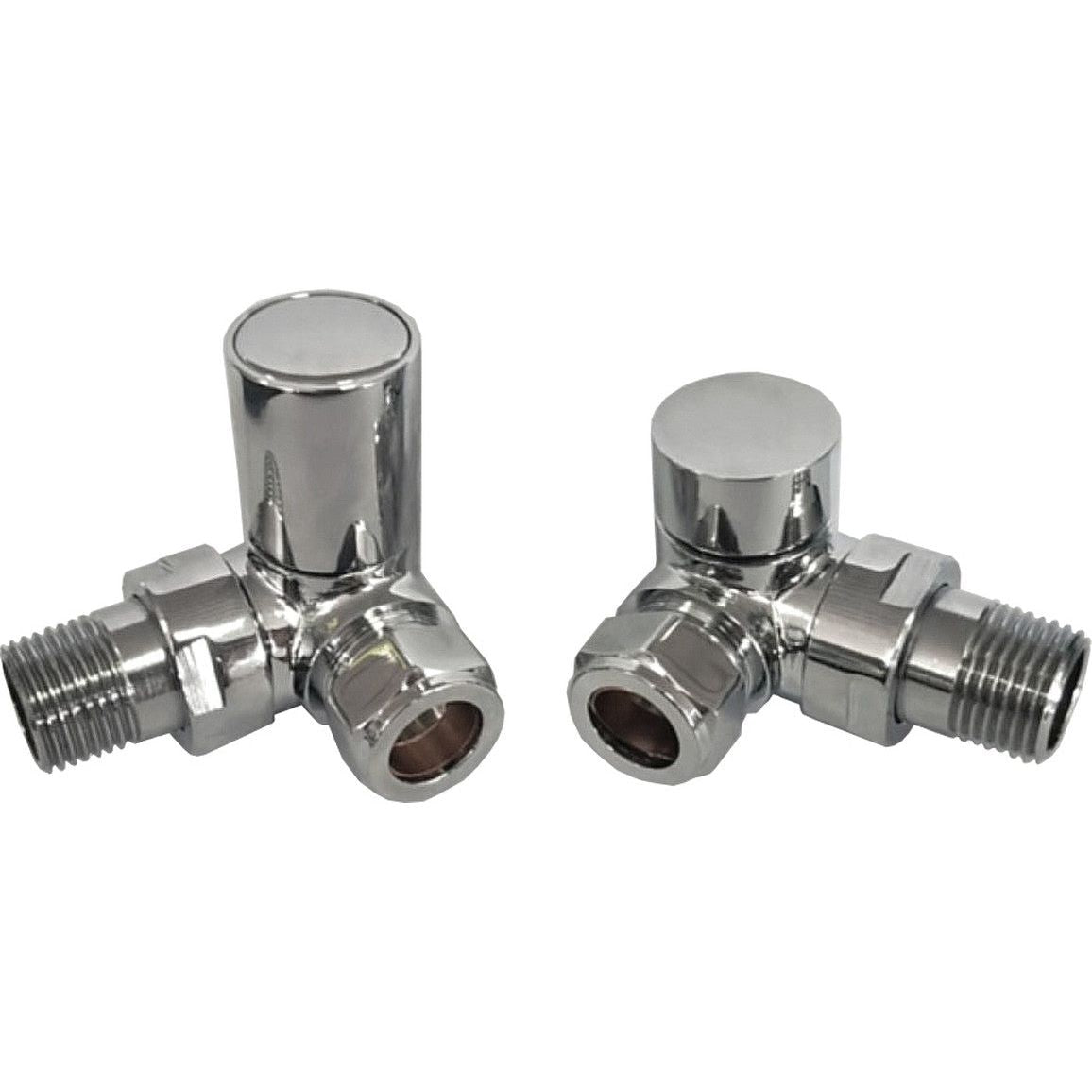 Patterned Chrome Radiator Valves - Corner