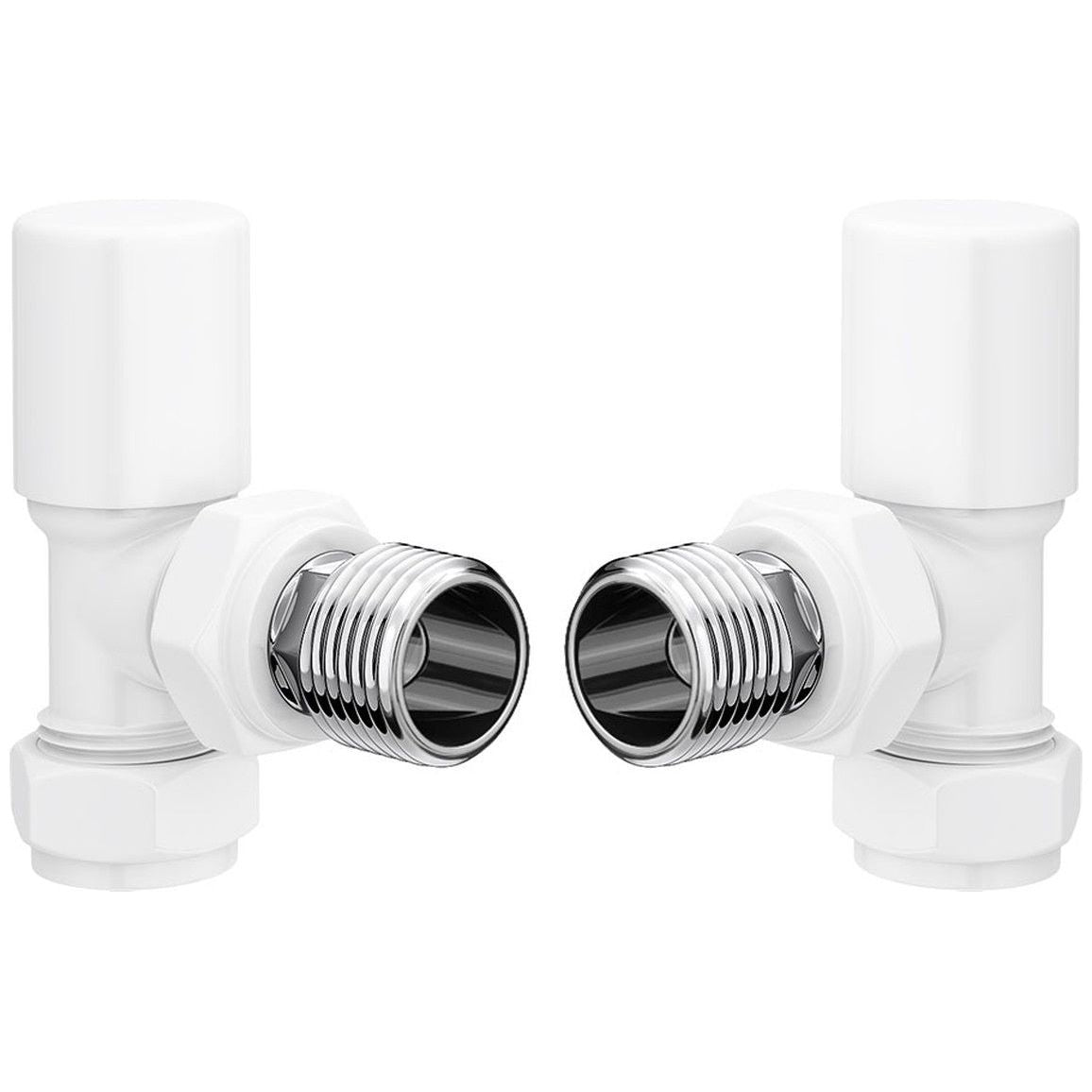 Patterned White Radiator Valves - Angled