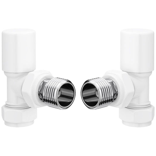 Patterned White Radiator Valves - Angled