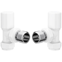 Patterned White Radiator Valves - Angled