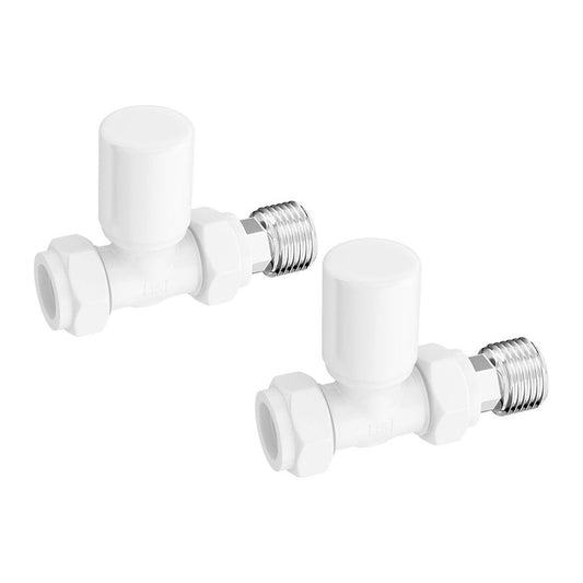 Patterned White Radiator Valves - Straight