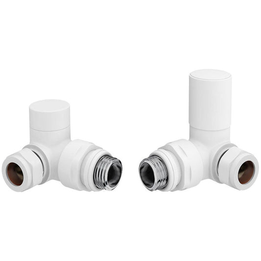 Patterned White Radiator Valves - Corner