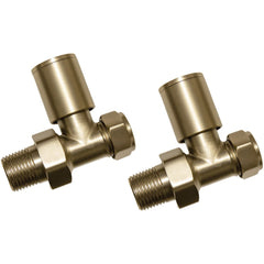 Brushed Brass Radiator Valves - Straight