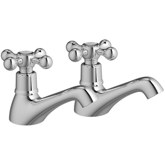 Henley Bath Pillar Taps - Chrome