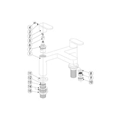 Phase Bath Filler - Chrome