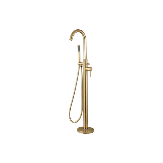 Zoe Floor Standing Bath/Shower Mixer - Brushed Brass
