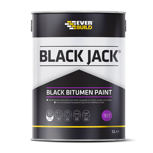 Everbuild 901 Black Bitumen Paint T/S, 5L