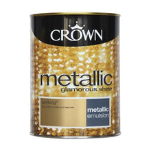 Load image into Gallery viewer, Crown 1.25 Litre Metallic Emulsion Paint

