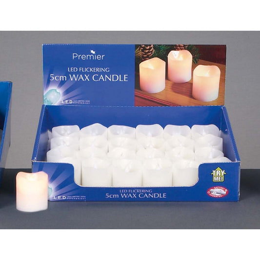 Premier Cream Flicker Wax Candle 5cm