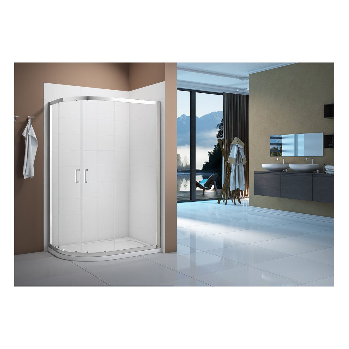 Merlyn Vivid Boost 1200x800mm 2 Door Offset Quadrant