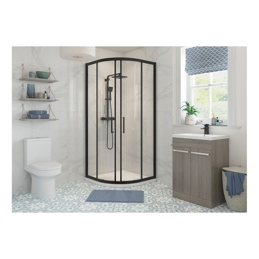 Pure 800mm 2 Door Quadrant - Black