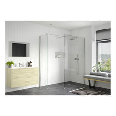 Casa 900mm Wetroom Side Panel & Arm - Chrome