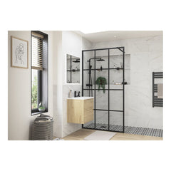 Casa 1200mm Framed Wetroom Panel - Black