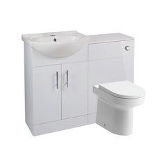 Whitby 560mm Basin Unit & WC Unit Pack - White Gloss