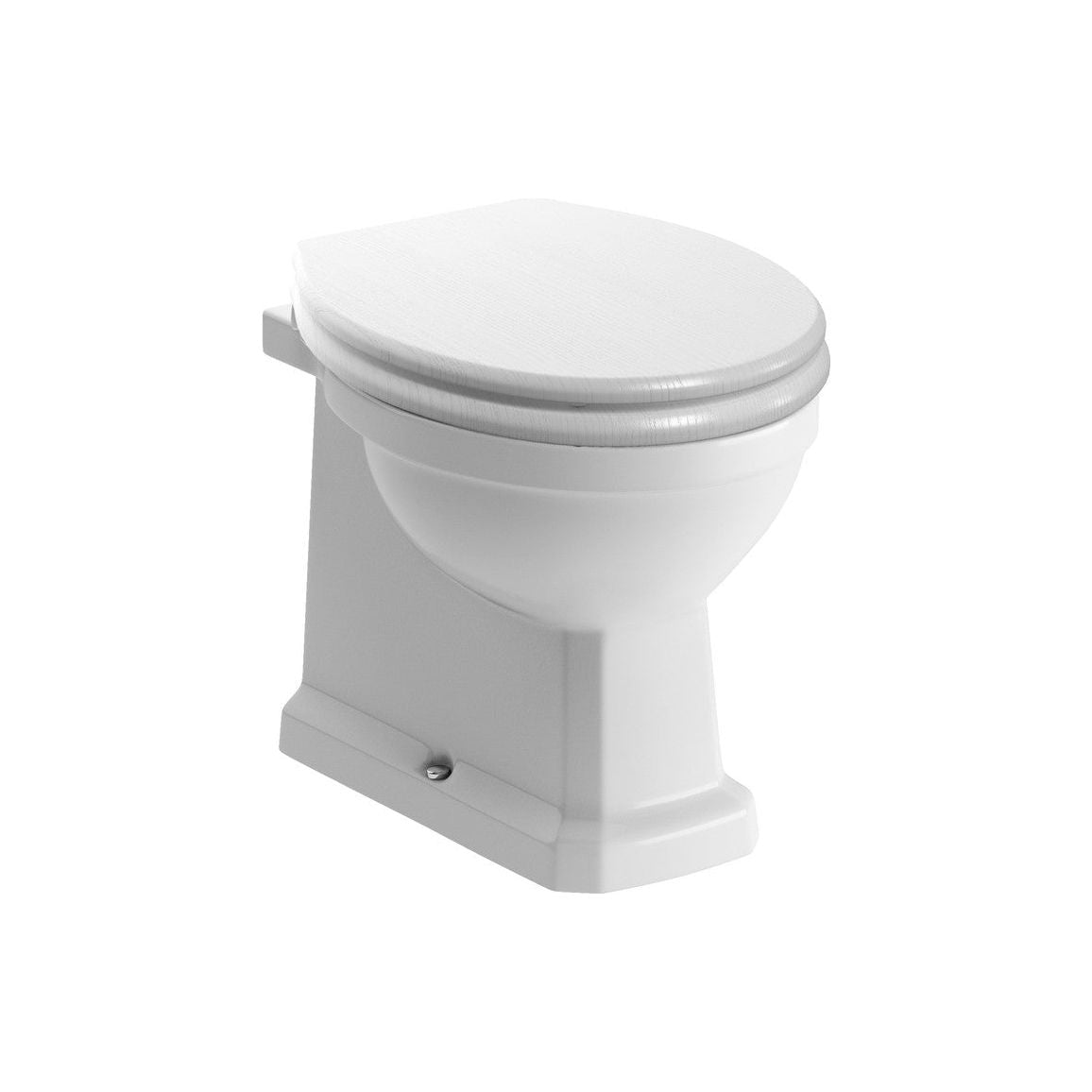 Langston Back To Wall WC & Satin White Wood Effect Seat