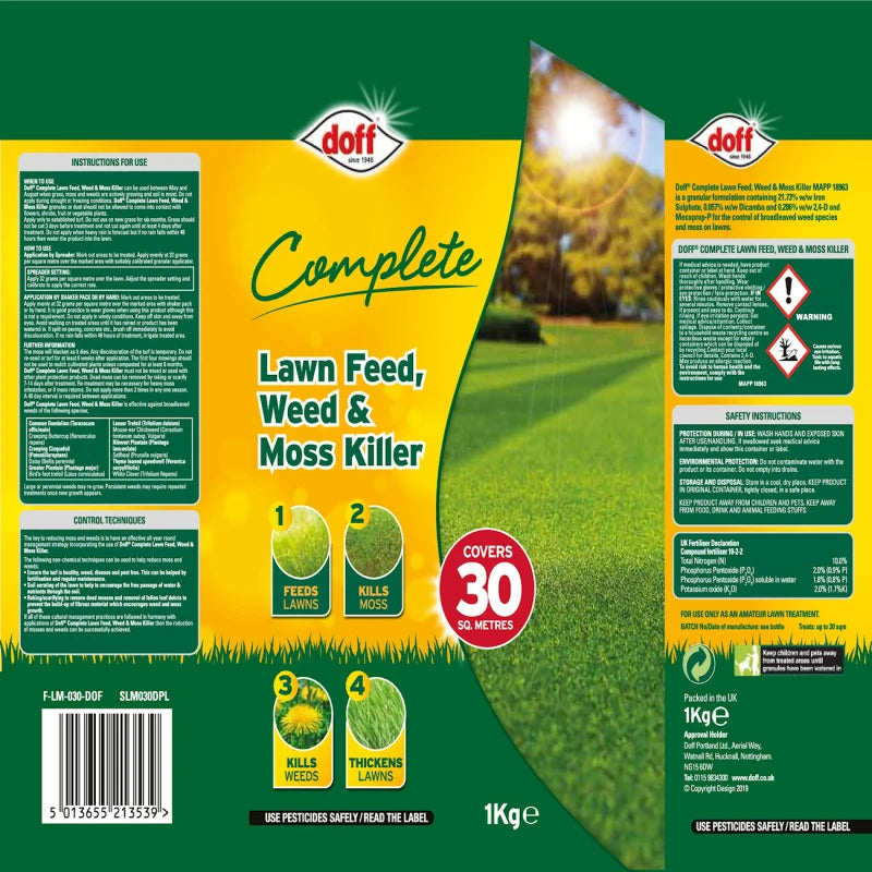 Doff 4 In 1 Complete Lawn Feed, Weed & Mosskiller