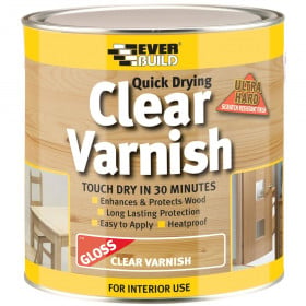 Everbuild Quick Drying Clear Gloss Varnish - 750ml