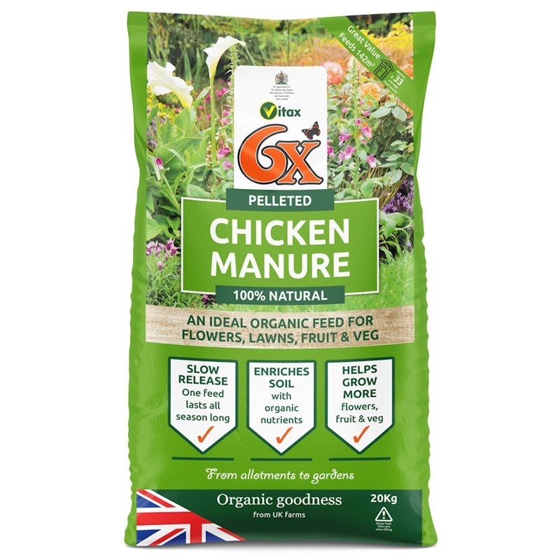 Vitax 6X Pelleted Chicken Manure Organic Fertiliser