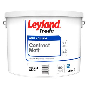 Leyland Trade Contract Matt - Pure Brilliant White 15L