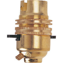 JDS Electricals BC Brass 1/2" Switched Lampholder with Earth