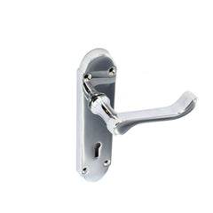 Chrome Shaped Lock Handles (1 Pair)