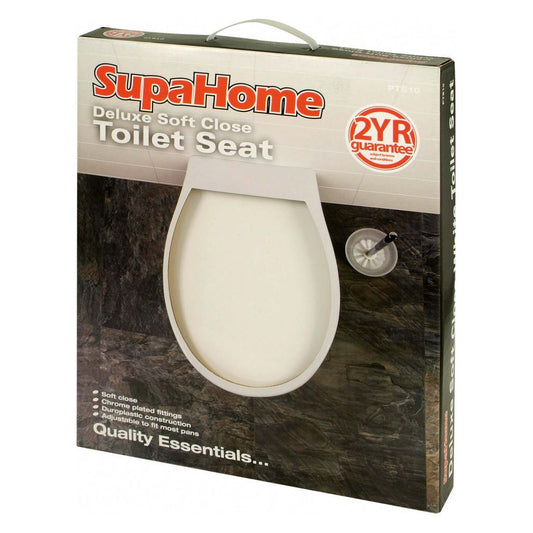 JDS Home Deluxe Soft Close White Toilet Seat