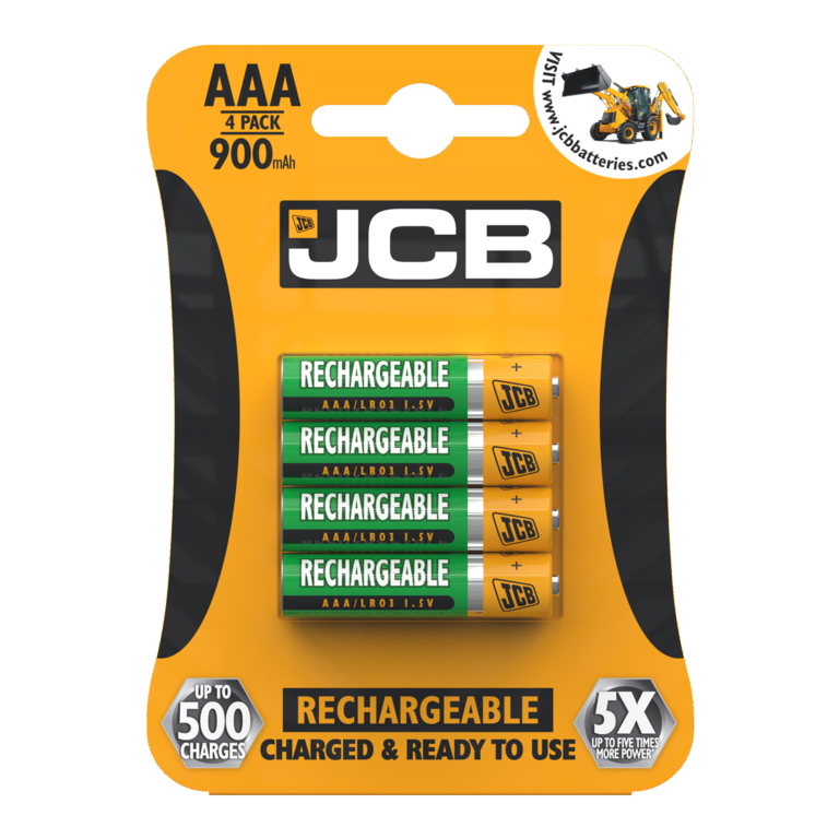 JCB Rechargeable AAA Batteries