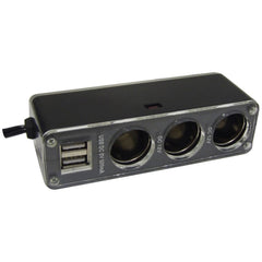 Streetwize 12V Triple Socket With Twin USB