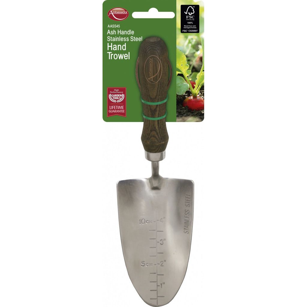 JDS Garden Ash Handle Stainless Steel Hand Trowel