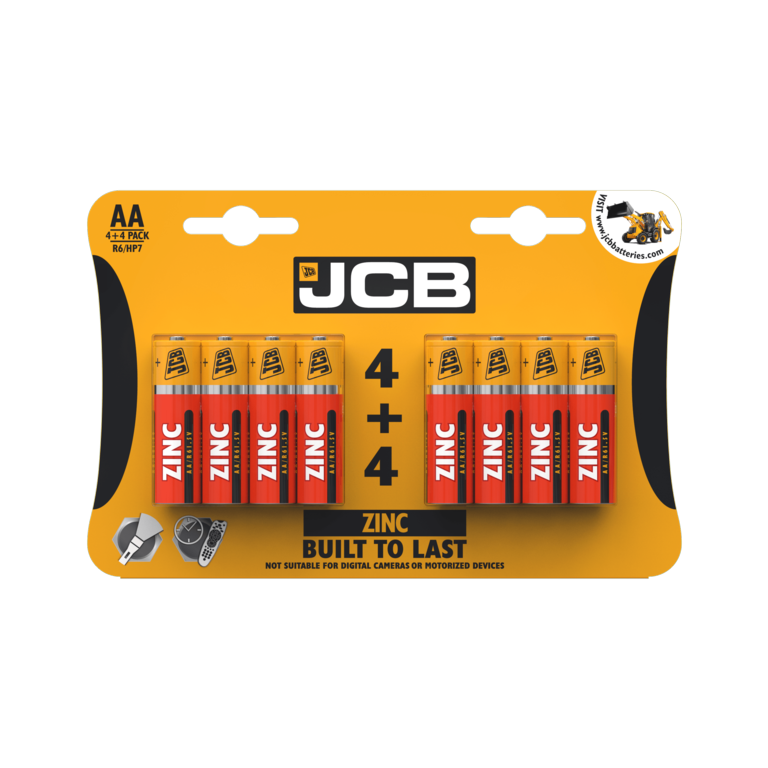 JCB Zinc Batteries 4 Plus 4