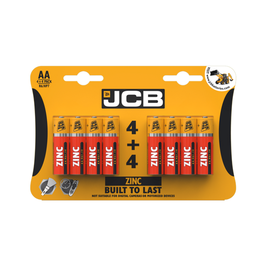 JCB Zinc Batteries 4 Plus 4
